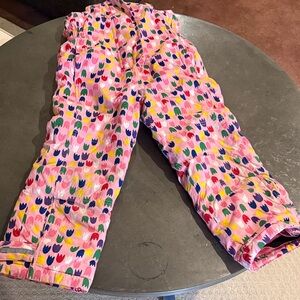 Hanna Andersson pink tulip snow pants